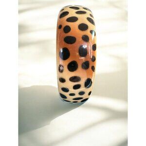 Wide Lucite Bangle, Animal Spots Pattern Bracelet, Safari leopard Retro Fashion,
